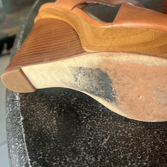 EUC Michael Kors, Josephine brown wedge, leather platform, sandals, size 5 - Picture 9 of 9